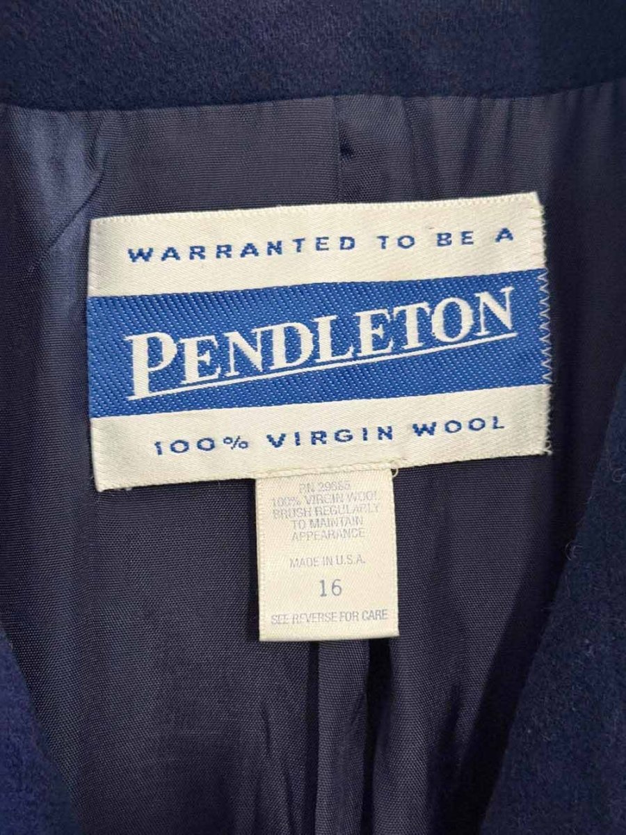 vintage pendleton 100% wool double breasted long coat - good market thrift store