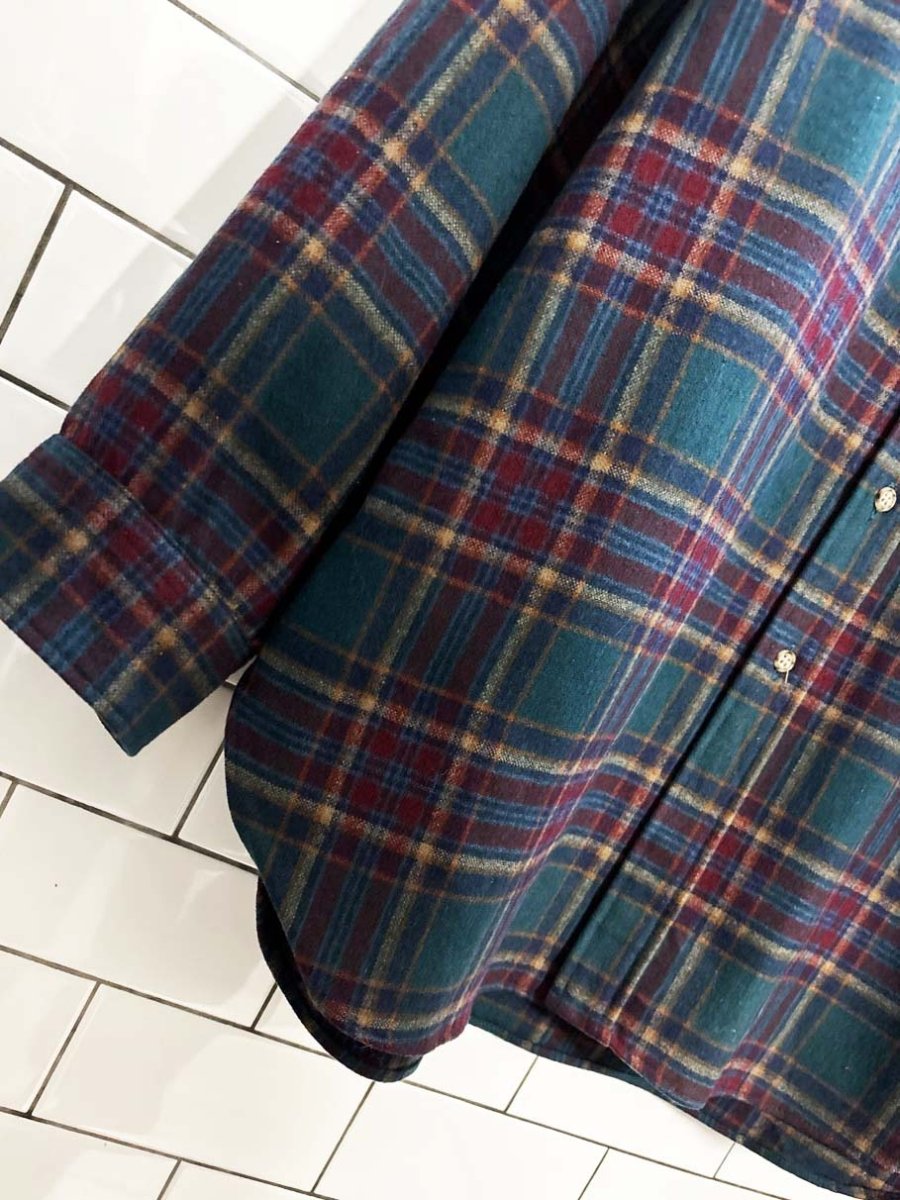 vintage pendleton 100% wool flannel button down shirt | made in USA - good market thrift store