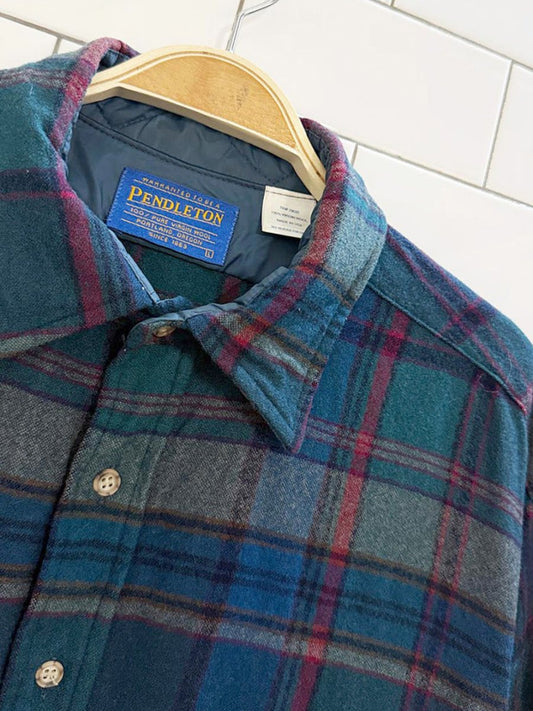 vintage pendleton 100% wool flannel shirt | made in USA - good market thrift store