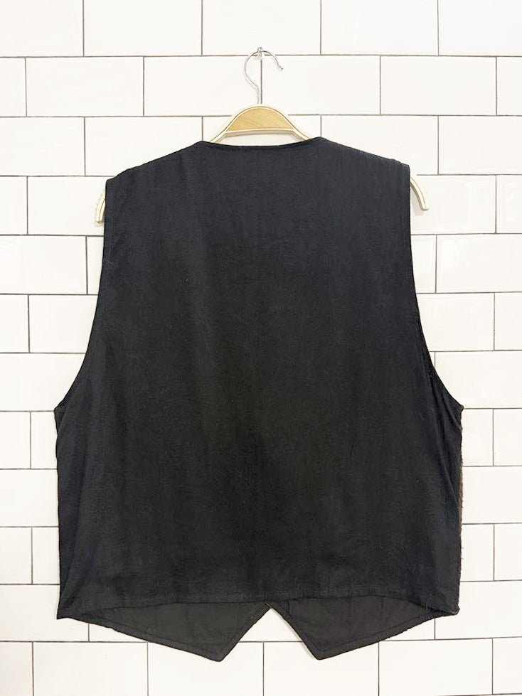 vintage pere mar wool - blend woven check vest | made in India - good market thrift store