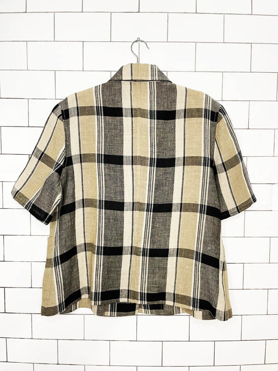 vintage peter nygard linen - blend full button pocket shirt | rework - good market thrift store
