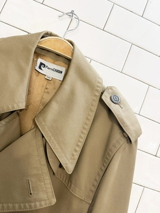vintage pierre cardin double breasted belted classic trench coat - good market thrift store