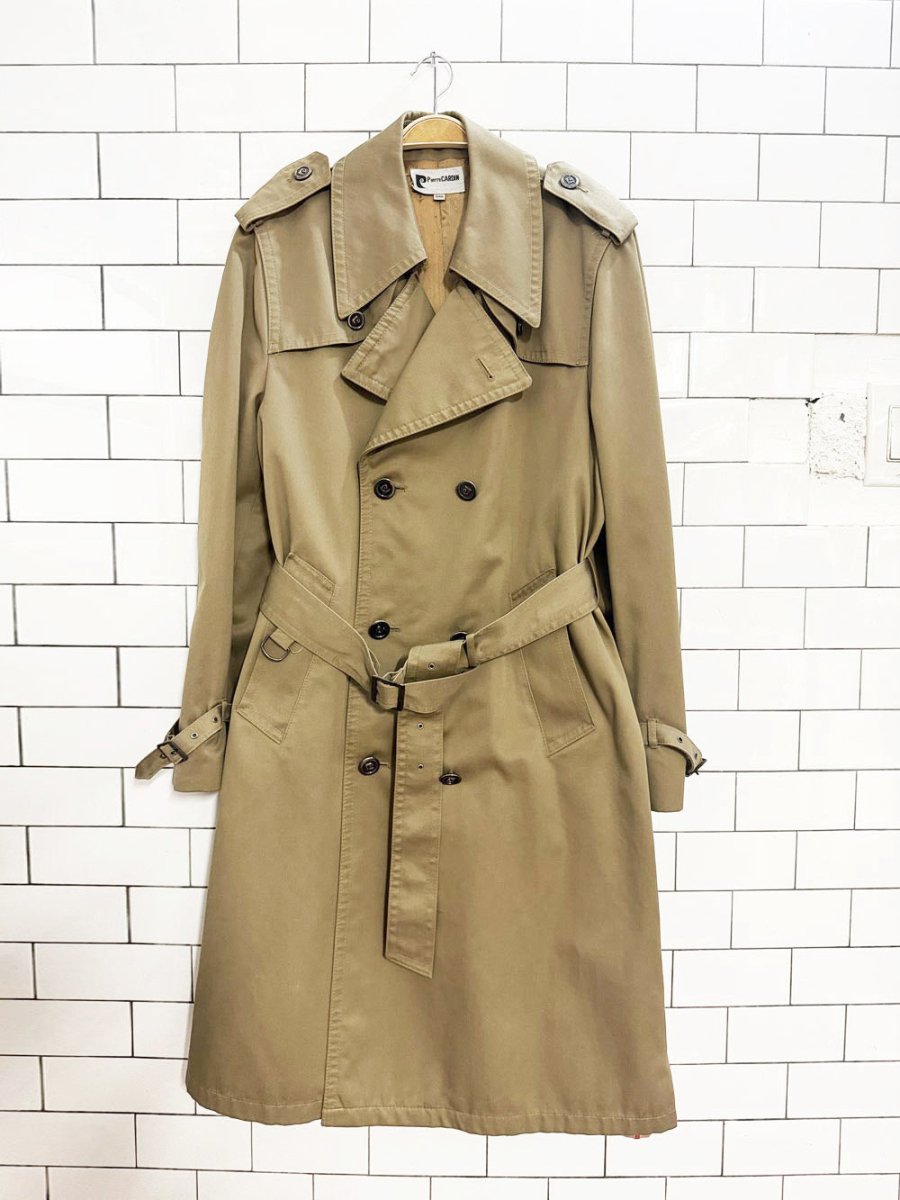 vintage pierre cardin double breasted belted classic trench coat - good market thrift store