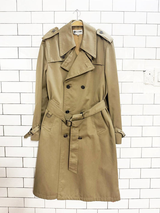vintage pierre cardin double breasted belted classic trench coat - good market thrift store