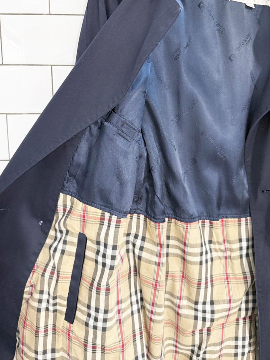 vintage pierre cardin paris double breasted belted trench coat - good market thrift store