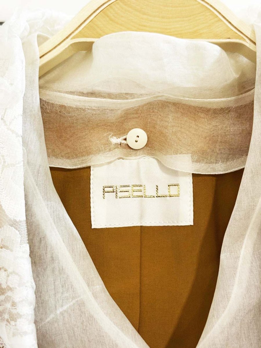 vintage pisello 100% wool pearl button blazer | 100% silk lace collar | made in Japan - good market thrift store