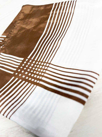 vintage plaid poly satin square scarf - good market thrift store