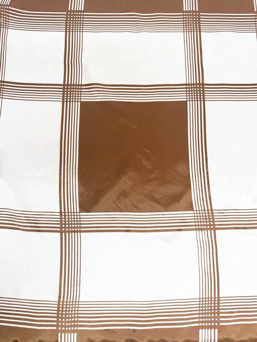 vintage plaid poly satin square scarf - good market thrift store