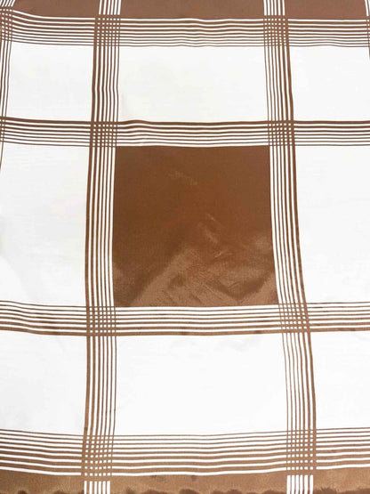 vintage plaid poly satin square scarf - good market thrift store