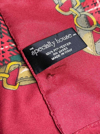 vintage plaid rose harness square scarf | made in Italy | the speciality house - good market thrift store