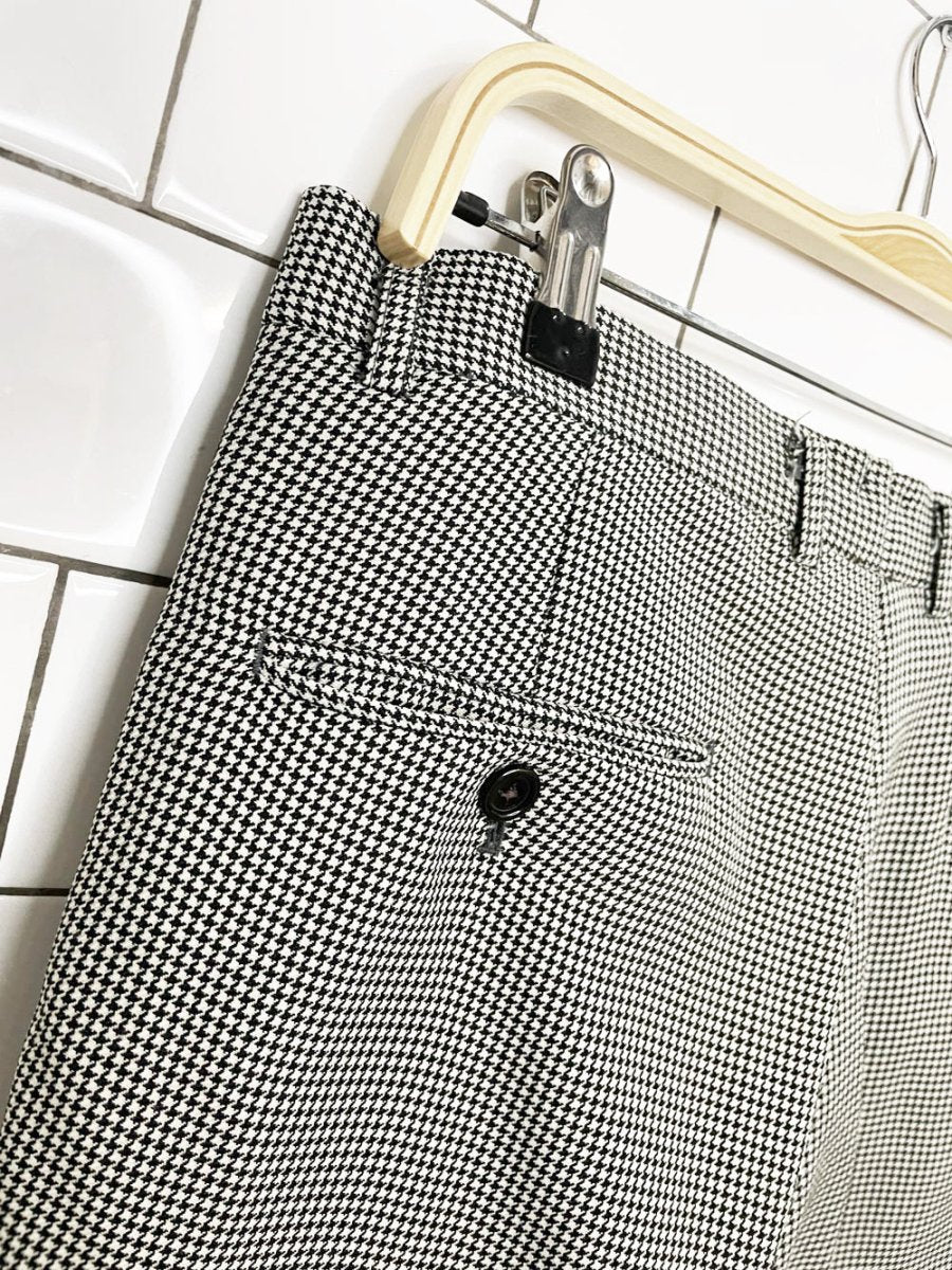 vintage pleated houndstooth cuffed trousers - good market thrift store