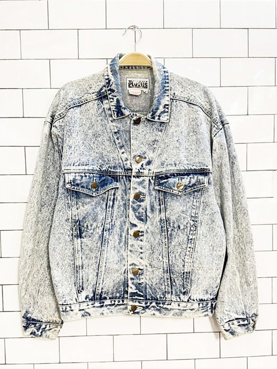 vintage plutus acid wash denim jacket - good market thrift store