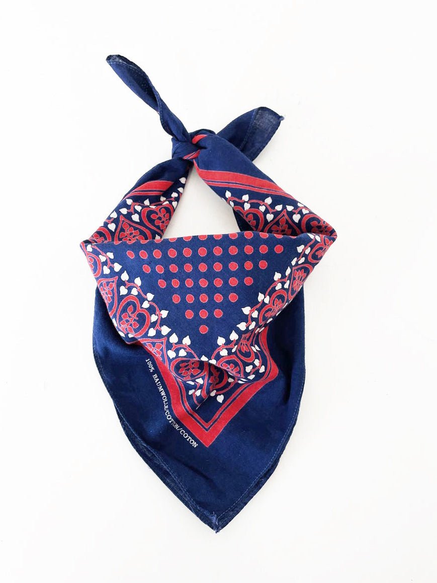 vintage polka dot print square bandana - good market thrift store
