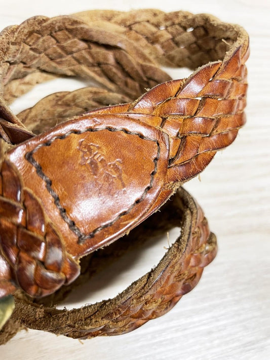 vintage polo ralph lauren braided leather belt | made in England - good market thrift store