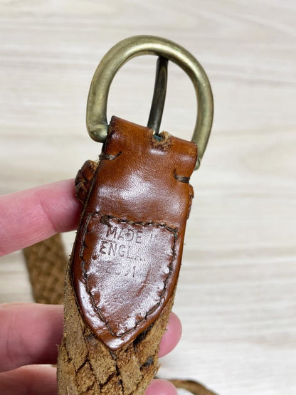 vintage polo ralph lauren braided leather belt | made in England - good market thrift store