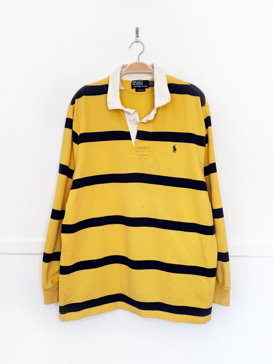 vintage polo ralph lauren striped rugby long sleeve shirt - good market thrift store