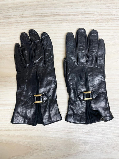 vintage portolano leather gloves | cashmere - blend lining - good market thrift store