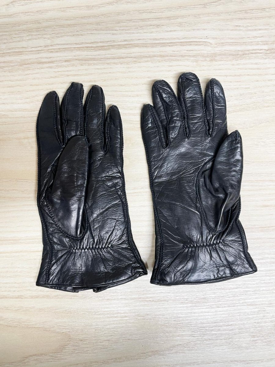 vintage portolano leather gloves | cashmere - blend lining - good market thrift store
