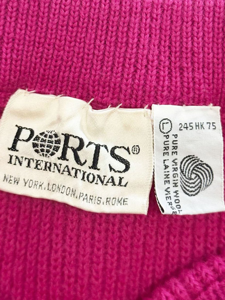 vintage ports 100% wool ribbed knit midi skirt - good market thrift store