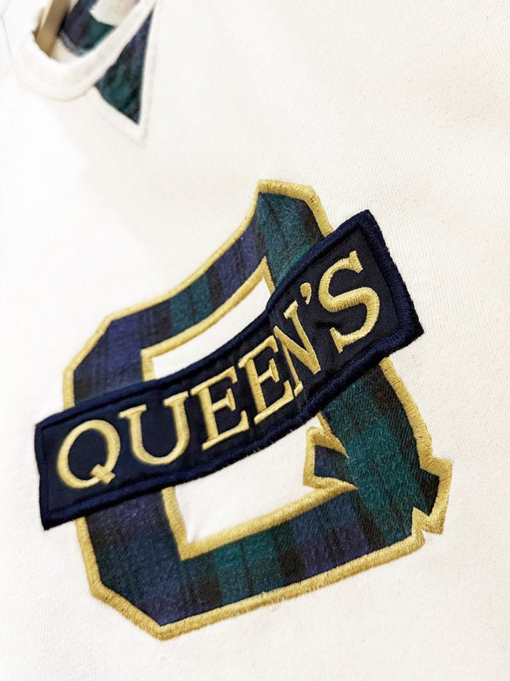 vintage queens university tartan embroidered sweatshirt | made in Canada - good market thrift store