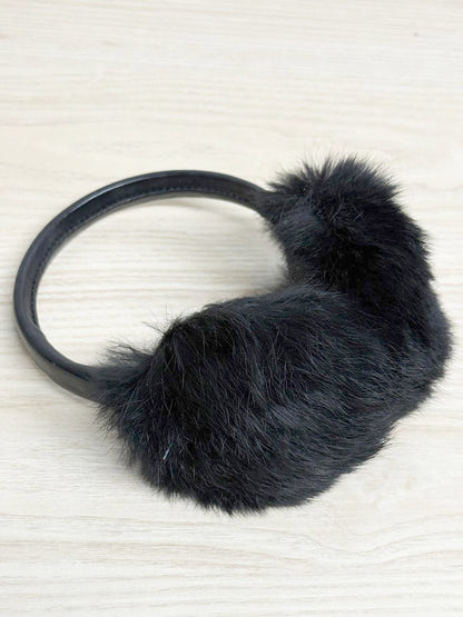 vintage rabbit fur ear muffs | leather headband - good market thrift store