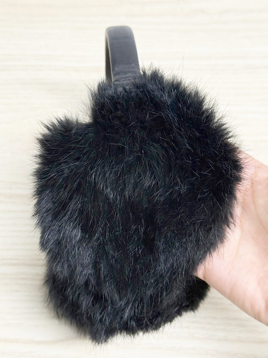 vintage rabbit fur ear muffs | leather headband - good market thrift store