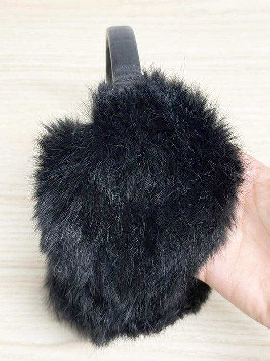 vintage rabbit fur ear muffs | leather headband - good market thrift store
