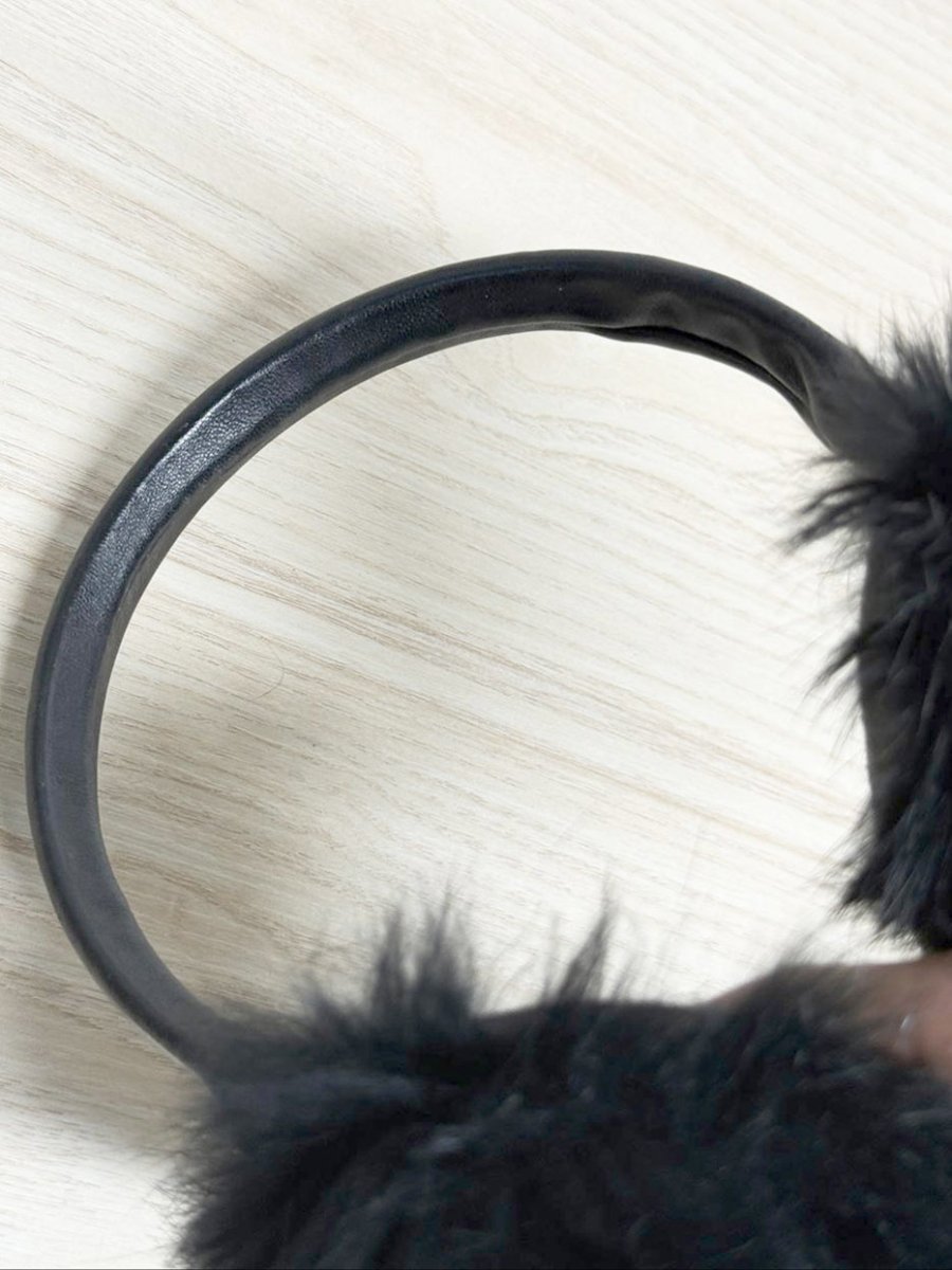 vintage rabbit fur ear muffs | leather headband - good market thrift store