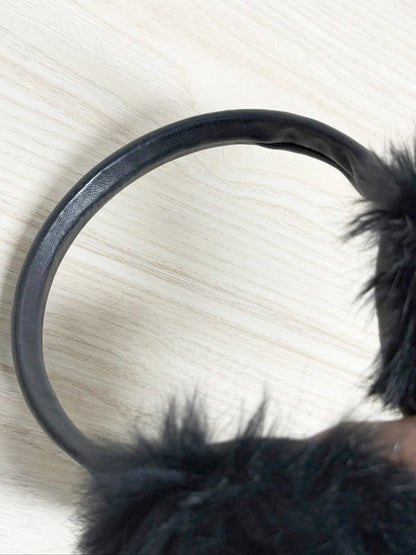 vintage rabbit fur ear muffs | leather headband - good market thrift store