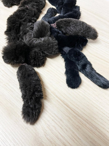 vintage rabbit fur tassel scarf - good market thrift store