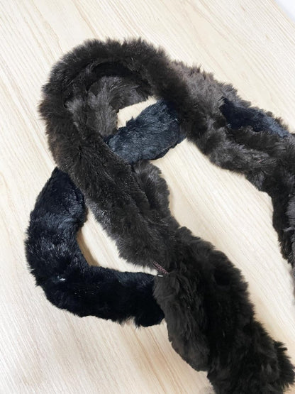 vintage rabbit fur tassel scarf - good market thrift store