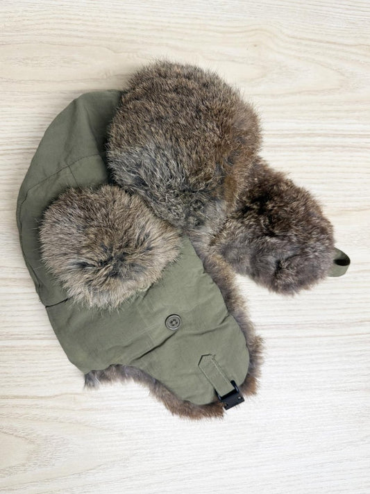 vintage rabbit fur trapper hat - good market thrift store