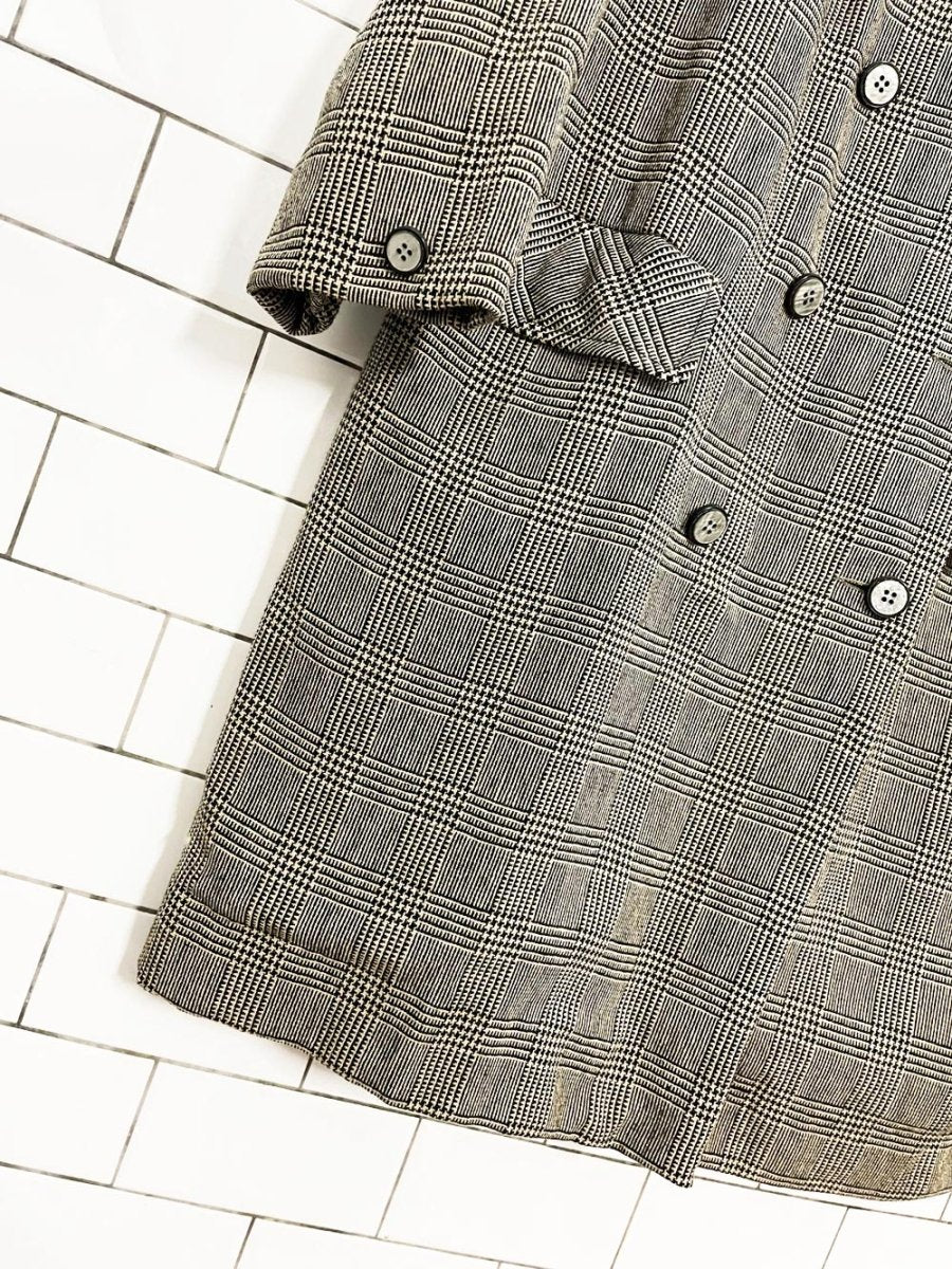vintage rain master velvet - collar wool plaid double breasted jacket | marielle fleury - good market thrift store
