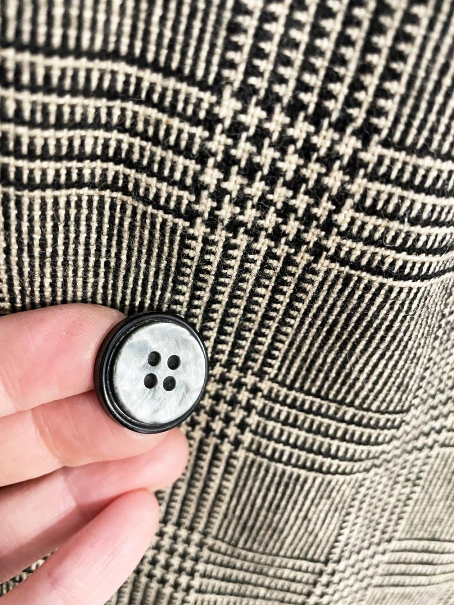 vintage rain master velvet - collar wool plaid double breasted jacket | marielle fleury - good market thrift store
