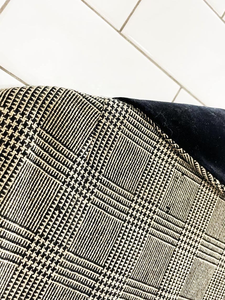 vintage rain master velvet - collar wool plaid double breasted jacket | marielle fleury - good market thrift store