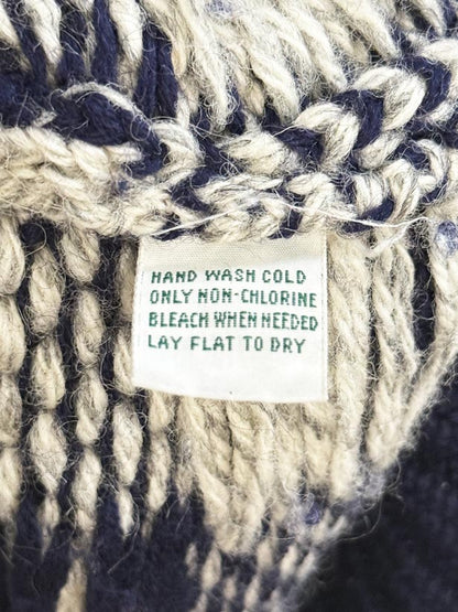 vintage ralph lauren 100% wool puff shoulder fair isle check knit sweater - good market thrift store
