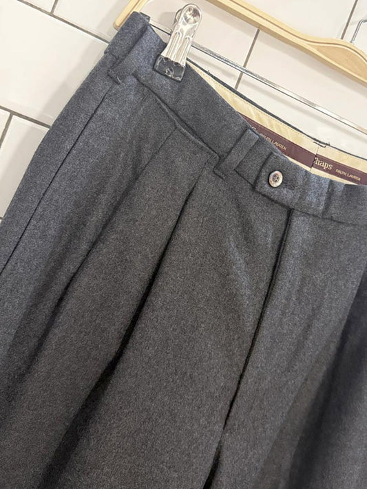 vintage ralph lauren chaps 100% wool pleated trousers | made in Canada - good market thrift store