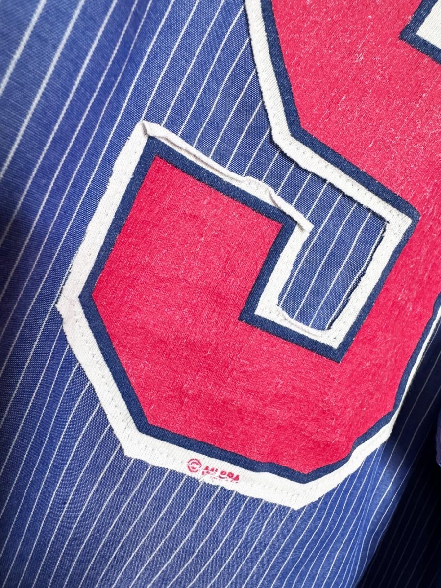 vintage rangers mlb blue stripe sporty prep cropped shirt | rework - good market thrift store