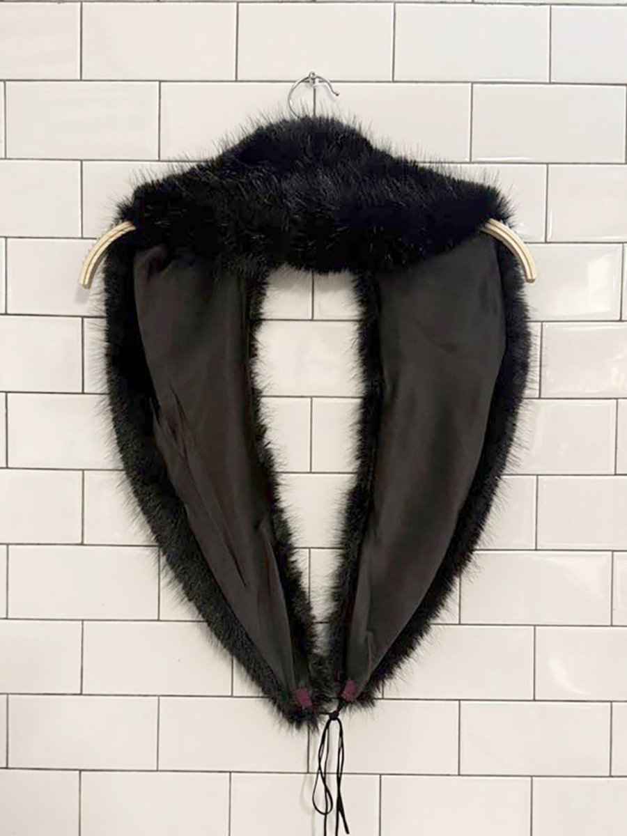 vintage real fur stole tie collar - good market thrift store