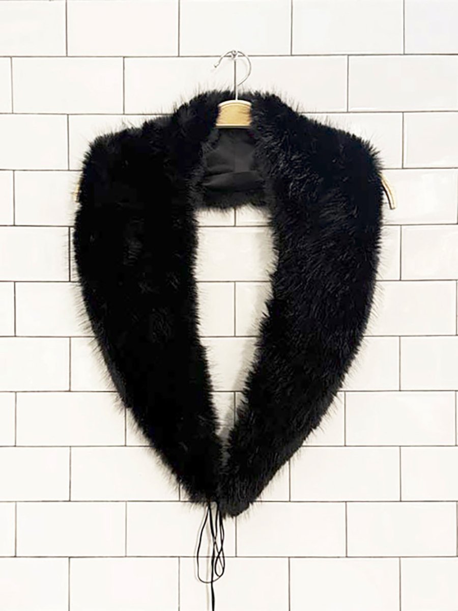 vintage real fur stole tie collar - good market thrift store