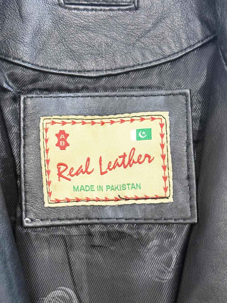 vintage real leather belted leather trench coat - good market thrift store