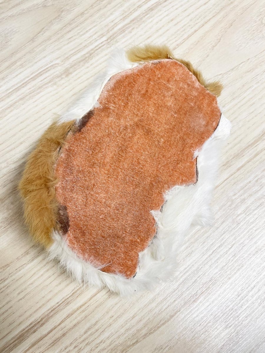 vintage realistic rabbit fur sleeping cat - good market thrift store