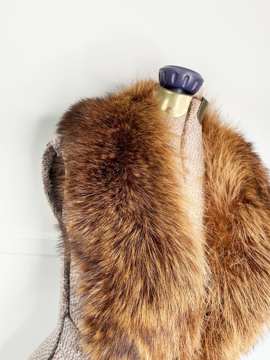 vintage red fox fur stole tie collar - good market thrift store