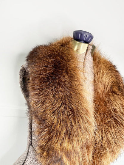 vintage red fox fur stole tie collar - good market thrift store