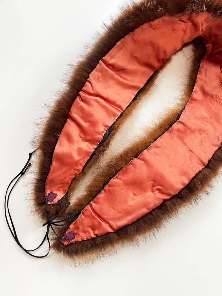vintage red fox fur stole tie collar - good market thrift store
