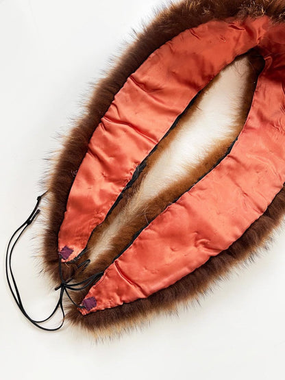 vintage red fox fur stole tie collar - good market thrift store