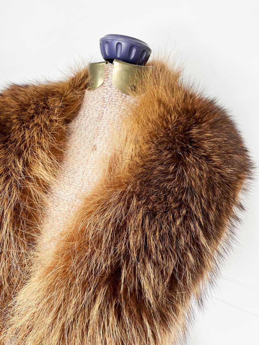 vintage red fox fur stole tie collar - good market thrift store