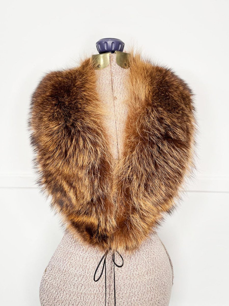 vintage red fox fur stole tie collar - good market thrift store