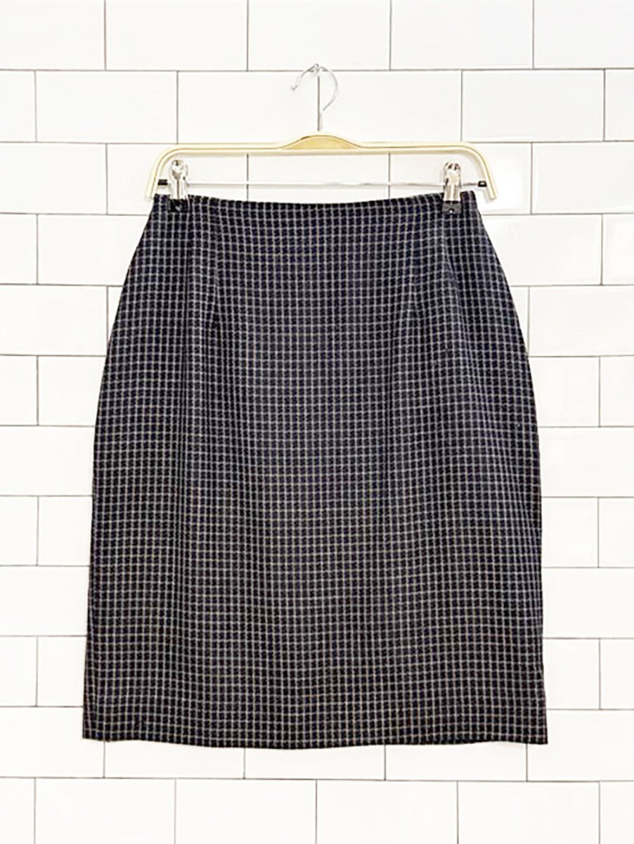 vintage rena rowan wool - blend check mini skirt | made in Canada - good market thrift store