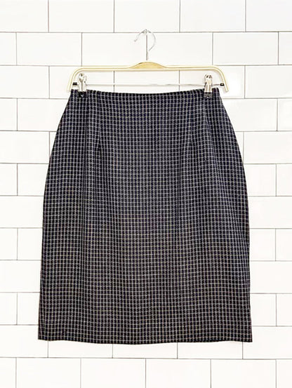 vintage rena rowan wool - blend check mini skirt | made in Canada - good market thrift store
